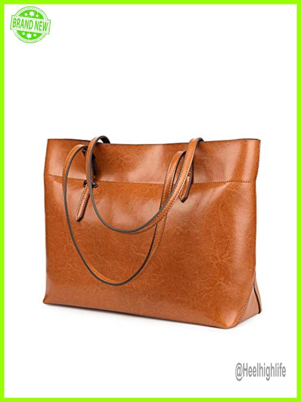 Genuine Leather Tote Bag Satchel Zip Shoulder Handbag for Women